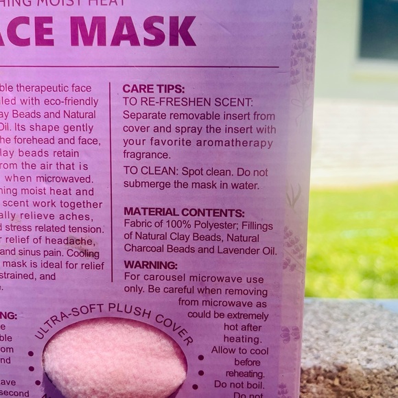 Aromatherapy Face Mask Towel Heat or Cool NWT - Picture 9 of 10